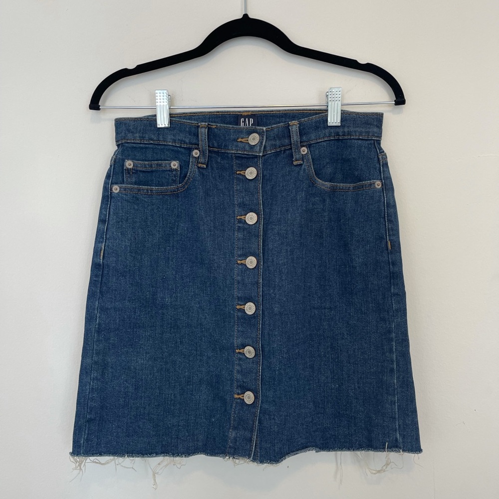 Buttoned Denim Skirt